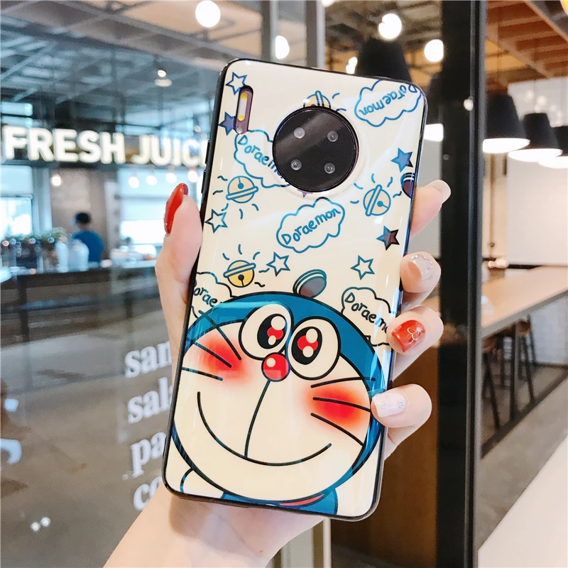 Изысканный чехол для телефона huawei Mate 30 20 10 Pro Blu Ray с мультяшным котом и ремешком P 40