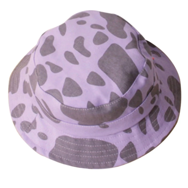 

Boys Girls Cow Pattern Print Breathable Bucket Cap Outdoor All-day Anti UV Non-glare Kids Summer Must Have Accessory
