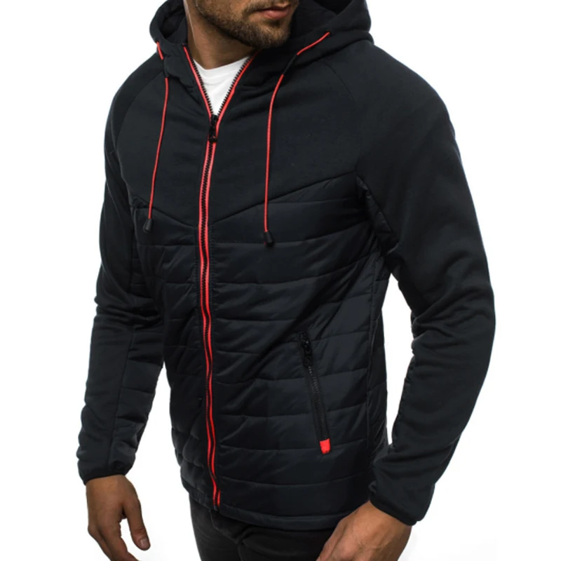 Men's Jacket Hoody Zipper Coat Waterproof Outwear Male Warm Cotton Overcoat Windbreaker Thicken Jacket Man Clothing Winter