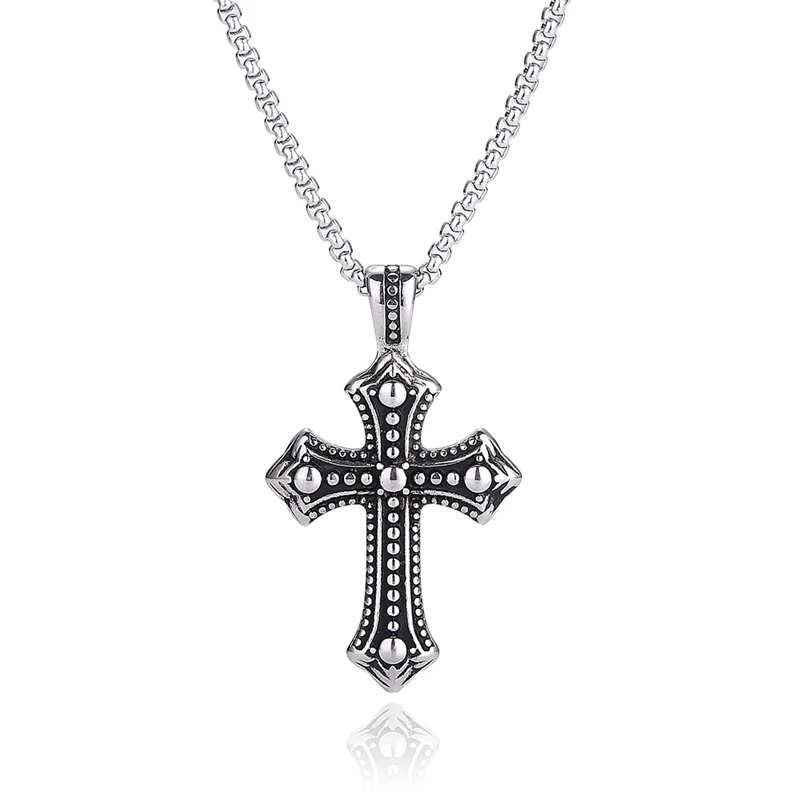 

Stainless Steel Cross Pendant Necklace for Men Women Silver Color Cross Necklace Religious Jewelry BB0862