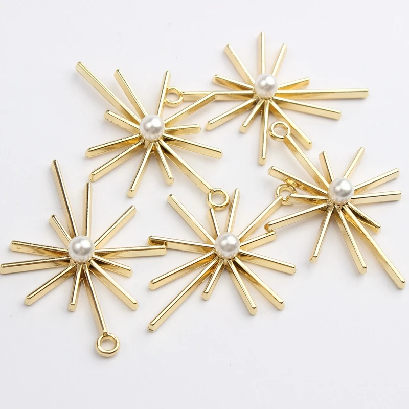 Подвеска из цинкового сплава с золотыми восьмиугольными звездами 6 шт./Лот 31*42 мм