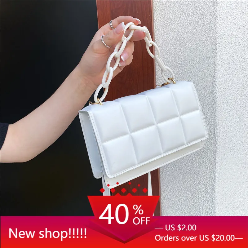 

2021 New Lingge Women's Bag Fashion PU Leather Mini One Shoulder Small Square Bags Oblique Span Portable Simple One Shoulder