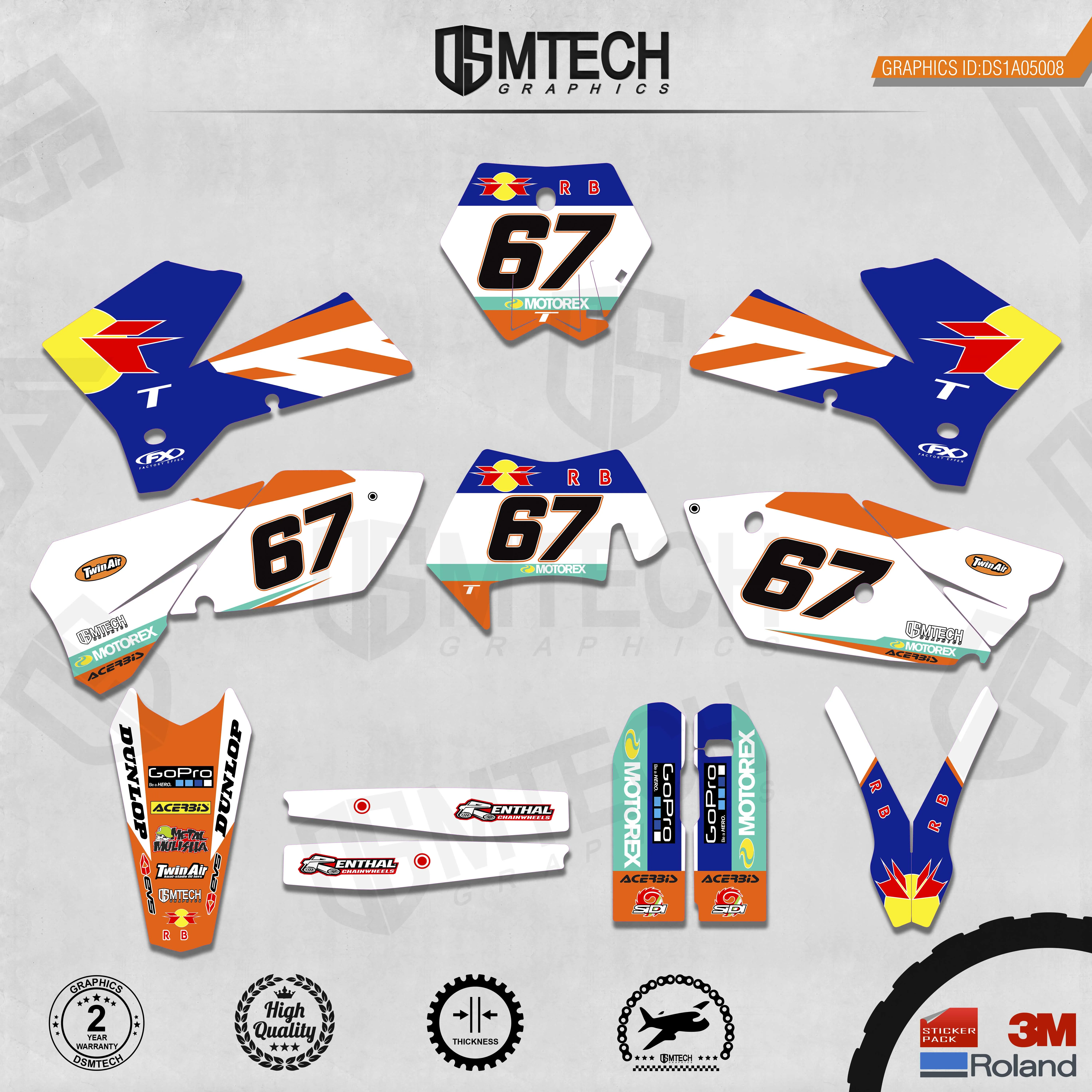 DSMTECH Customized Team Graphics Backgrounds Decals 3M Custom Stickers For 05-06SXF 06-07XCF 05-07EXC 06-07XCW  008