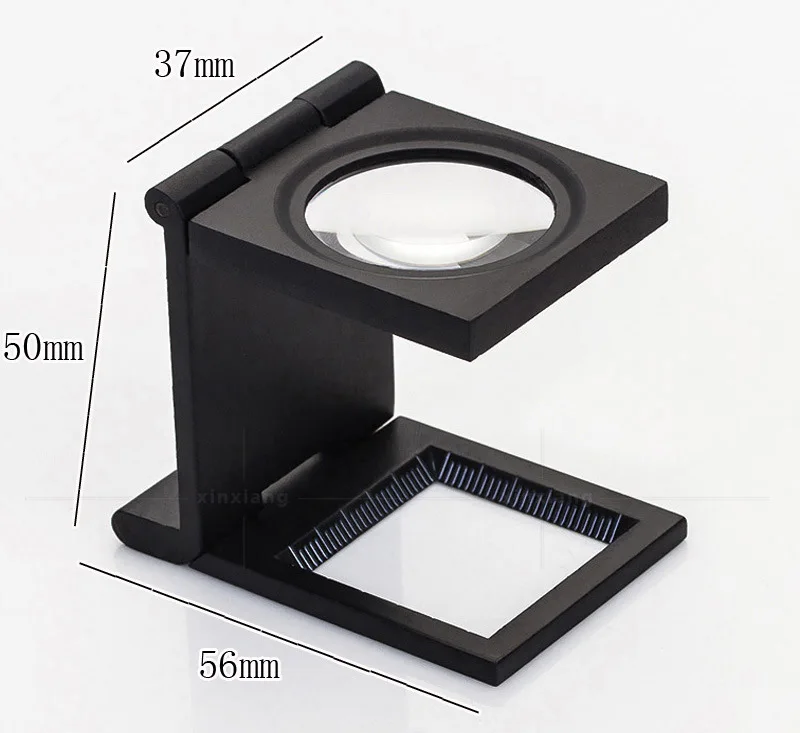 

Металлическая настольная 2 светодиодный лупа, оптический объектив черного цвета, складное тканевое увеличительное стекло с печатью, со шка...