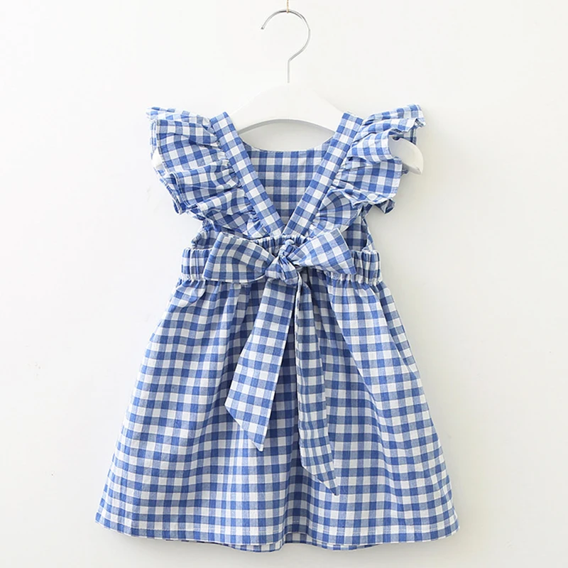 Кружевное платье для девочек Menoea однотонное детское без рукавов с бантом