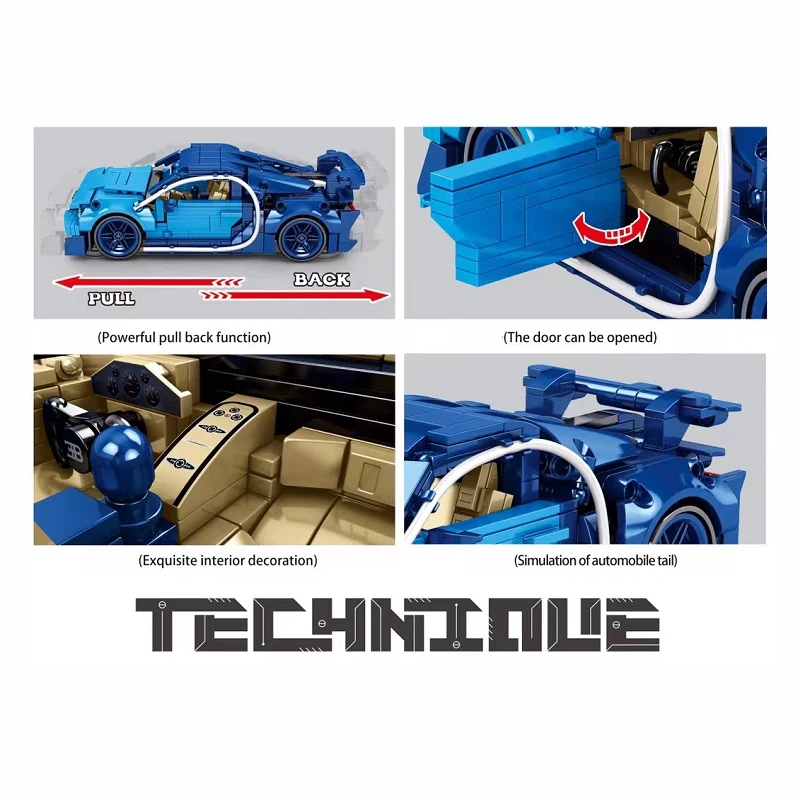 

8252 Technical Super Car Speed Racing Model Brick Building Blocks Moc Toys For Children Birthday Gift Presents bausteine