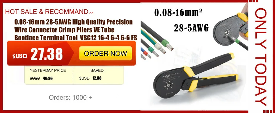 0,5-6,0 мм 20-10AWG Высокое Качество Прецизионный провод соединитель обжимные плоскогубцы RNB SC терминал инструмент VSA-02C SN-02C 02C FSE
