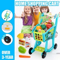 groceries cart trolley toys kids light music supermarket shopping toy kitchen play house simulation fruits pretend toy