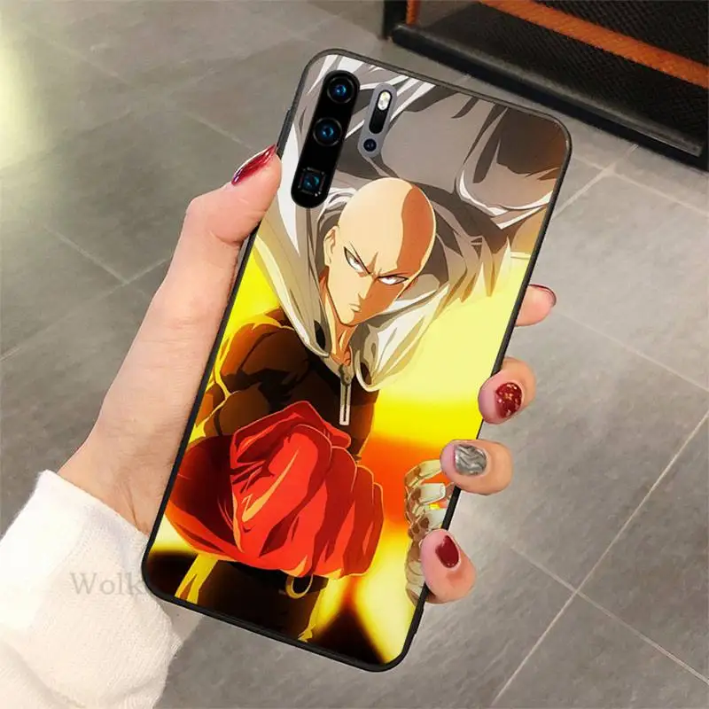 

Hot saitama one punch man Phone Case For Samsung S6 S7 S8 S9 S10 E S20 Edge plus lite 2019 Black soft nax fundas cover