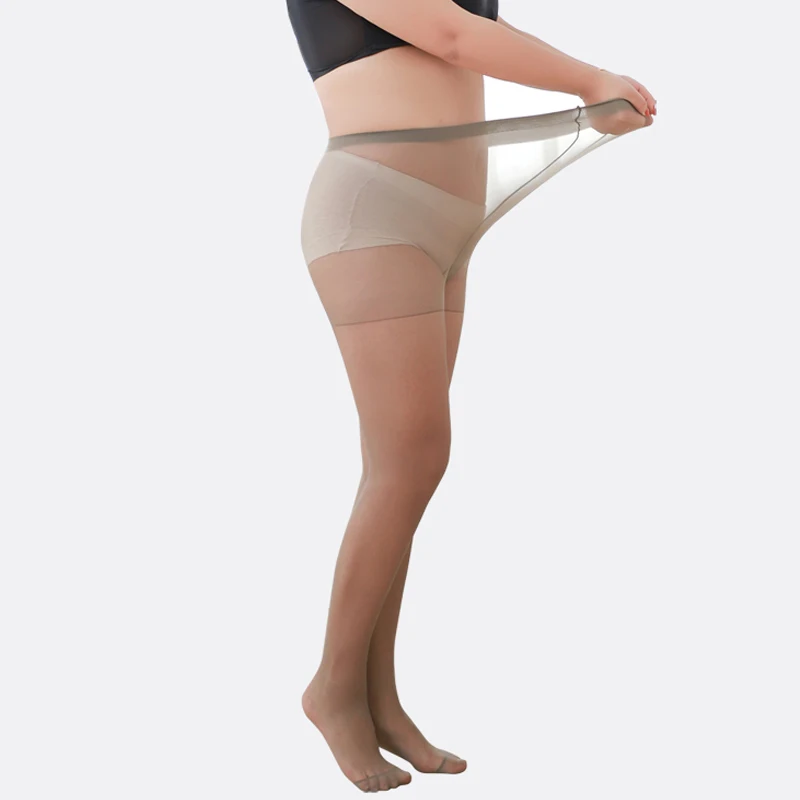 Колготки женские с двойной промежностью летние ультратонкие 5D 100 кг размера плюс