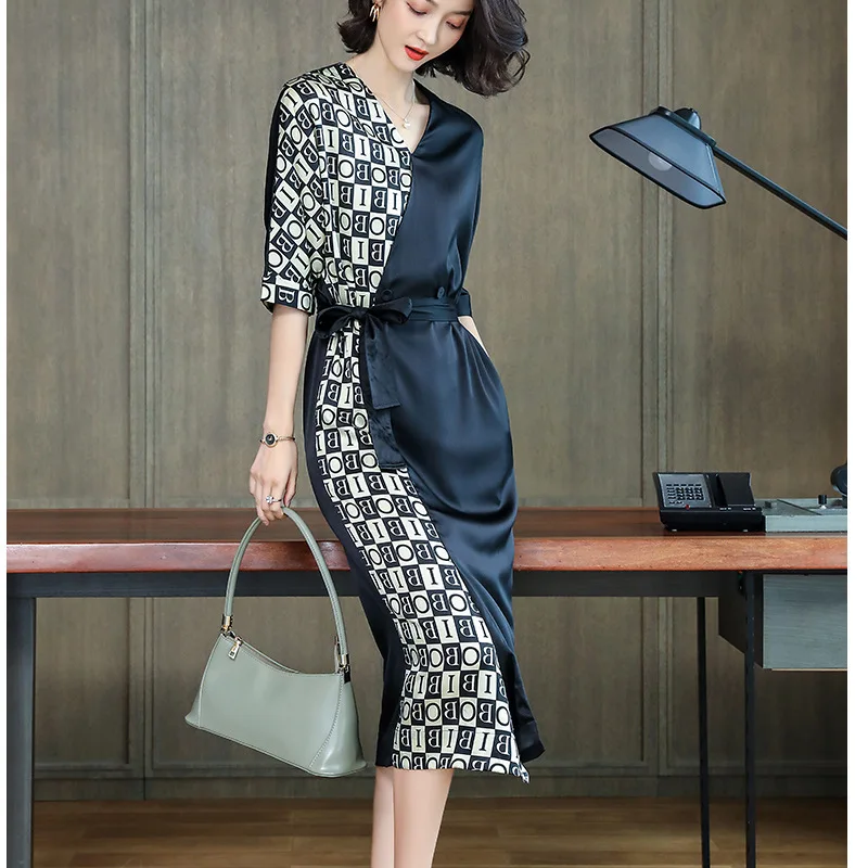 

Женское винтажное платье с V-образным вырезом, до колена