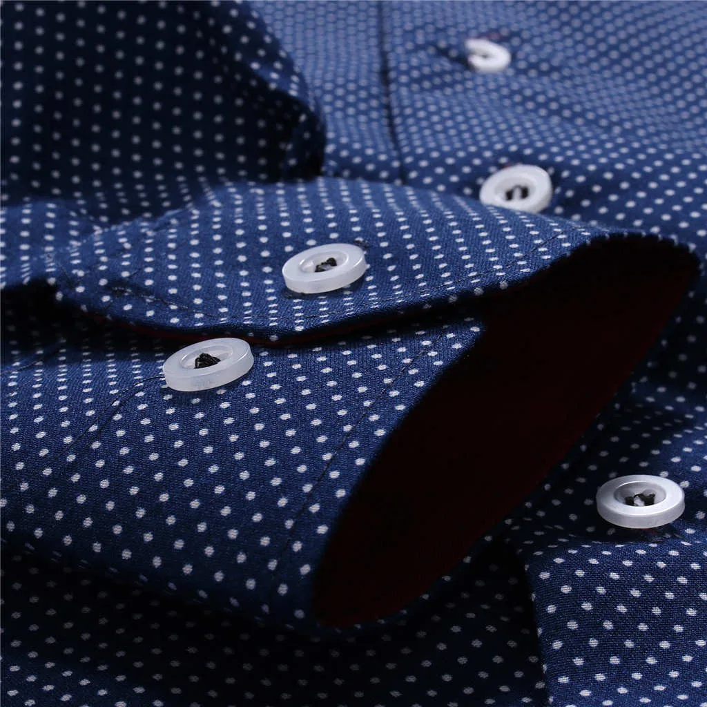 Рубашка мужская с длинным рукавом модная деловая повседневная одежда осень-зима