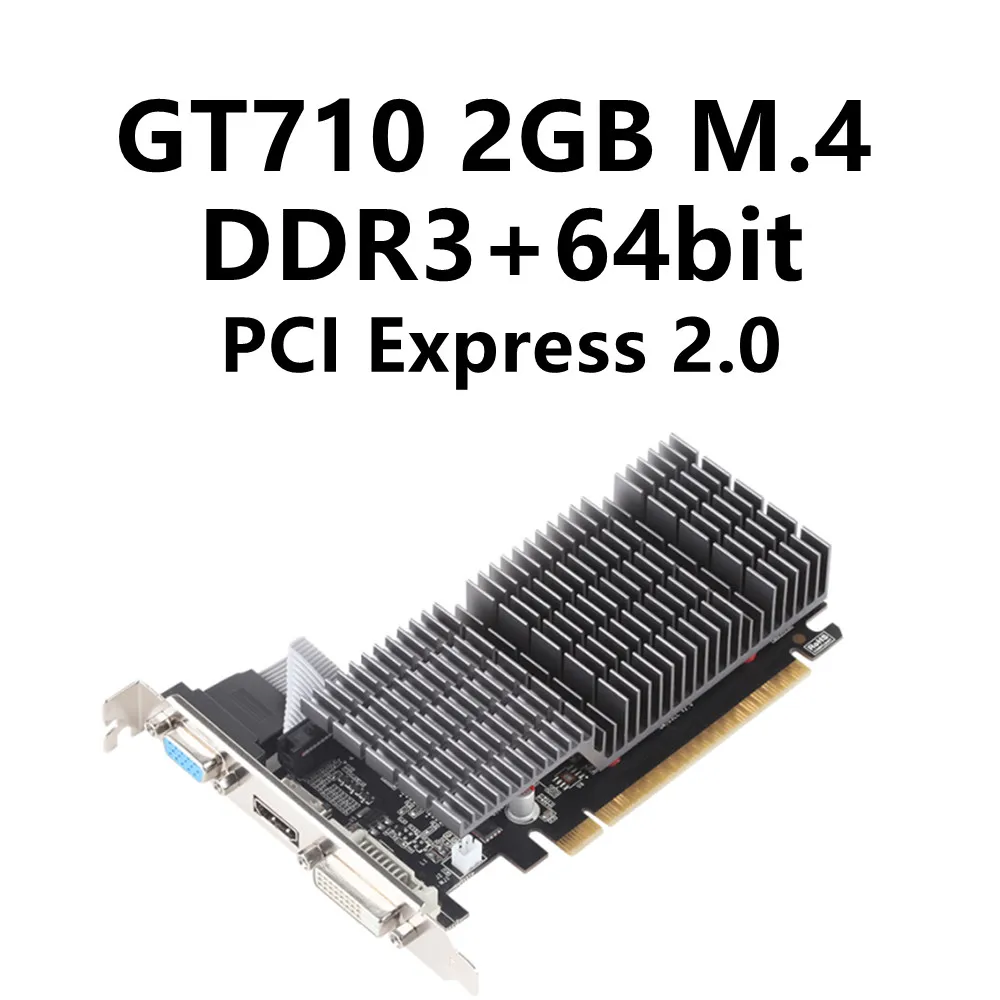 Видеокарта MAXSUN NVIDIA GT710 2 ГБ/1 Гб GDDR3 64 бит PCI PCIE 0 Ready DVI + VGA PC компьютерные игры