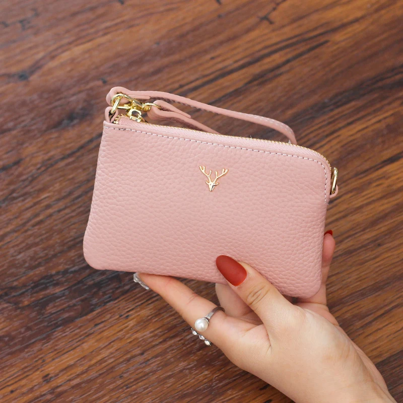 Women Small Purses Woman Short Leather Ladies Wallets Zipper Purse Money Bag with Key Chain Card Slots Mini Coin Pocket | Багаж и сумки