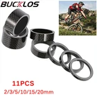 Гарнитура из углеродного волокна, 11 шт., прокладки для вилки, кольцо для омывателя руля велосипеда, передняя вилка, аксессуары для горного велосипеда