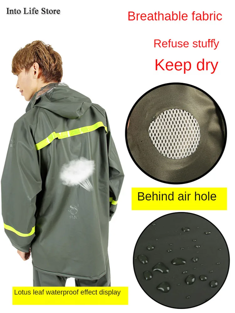 

Thickened Raincoat Men Waterproof Motorcycle Adult Rain Coat Jacket Poncho Rain Pants Suit Camping Cycling Rainwear Gift Ideas