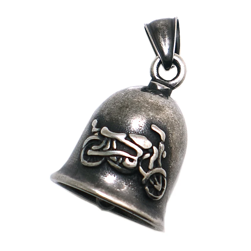 

Unisex 316L Stainlesss Steel Cool Biker Motorcycle Classic Vintage Bell Pendant