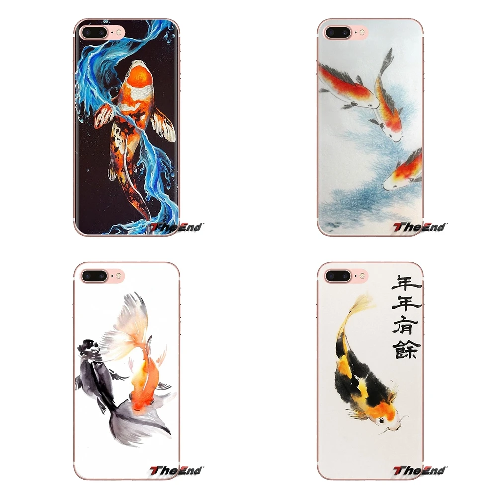 Акварельные картины Koi Fish для iPhone XS Max XR X 4 4s 5 5S 5C SE 6 6S 7 8 Plus samsung Galaxy J1 J3 J5 J7 A3 A5 чехлы