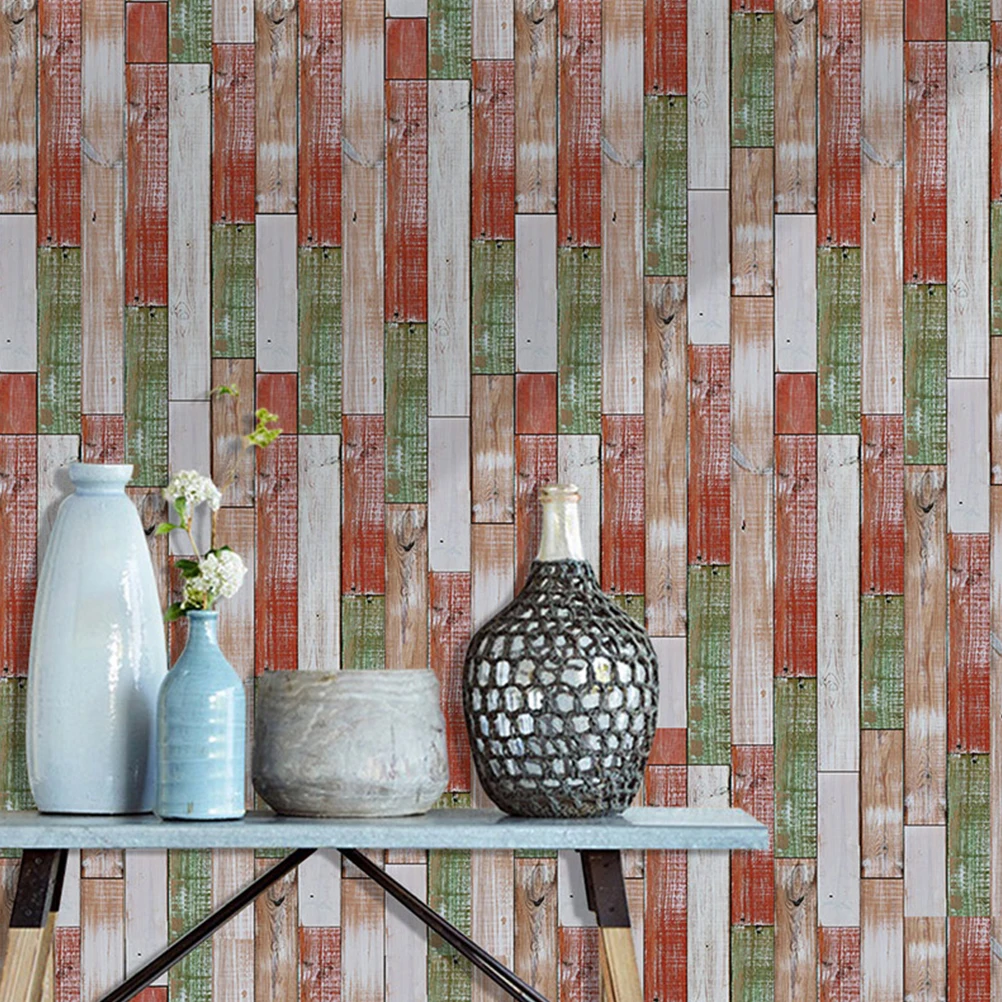 1 шт. имитация серого и зеленого дерева зерна шаблон пол стикер DIY самоклеющиеся