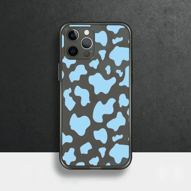 

Leopard Print Phone Case for iPhone 11 12 pro mini 7 8 Plus X XS XR Max Black transparent clear shell