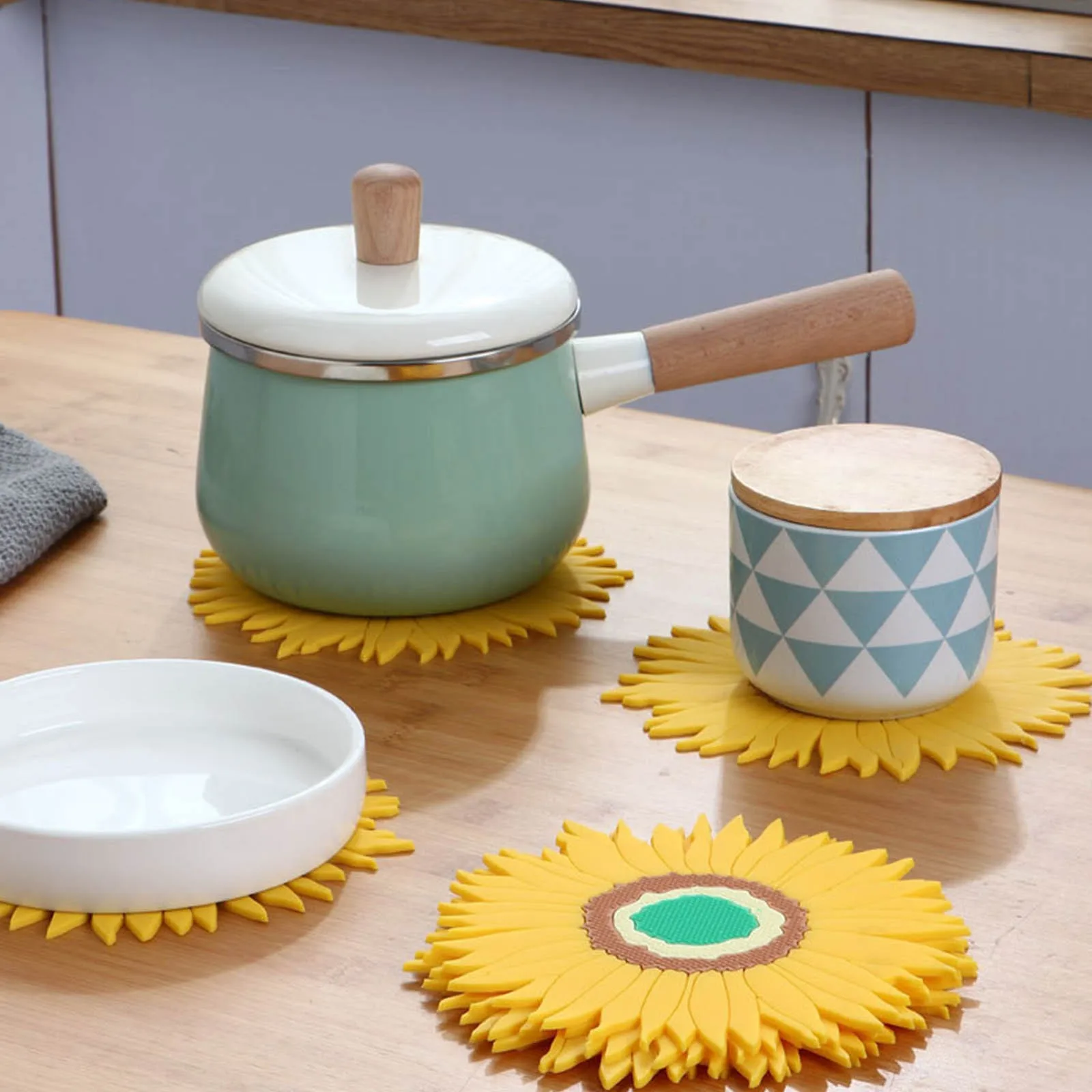 

Kitchen Gadgets Unique Sunflower Silicone Pot Holders Multi-Use Great Heat Resistan Tand Non-Slip practical Kitchen accessories