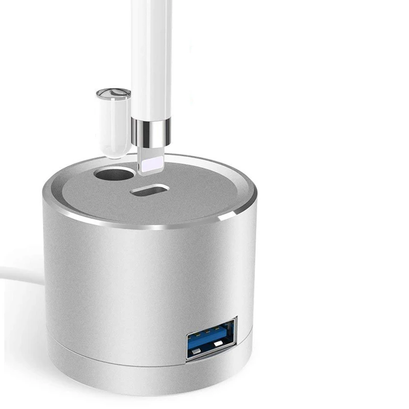 Алюминиевый держатель для зарядки со встроенным зарядным кабелем Apple