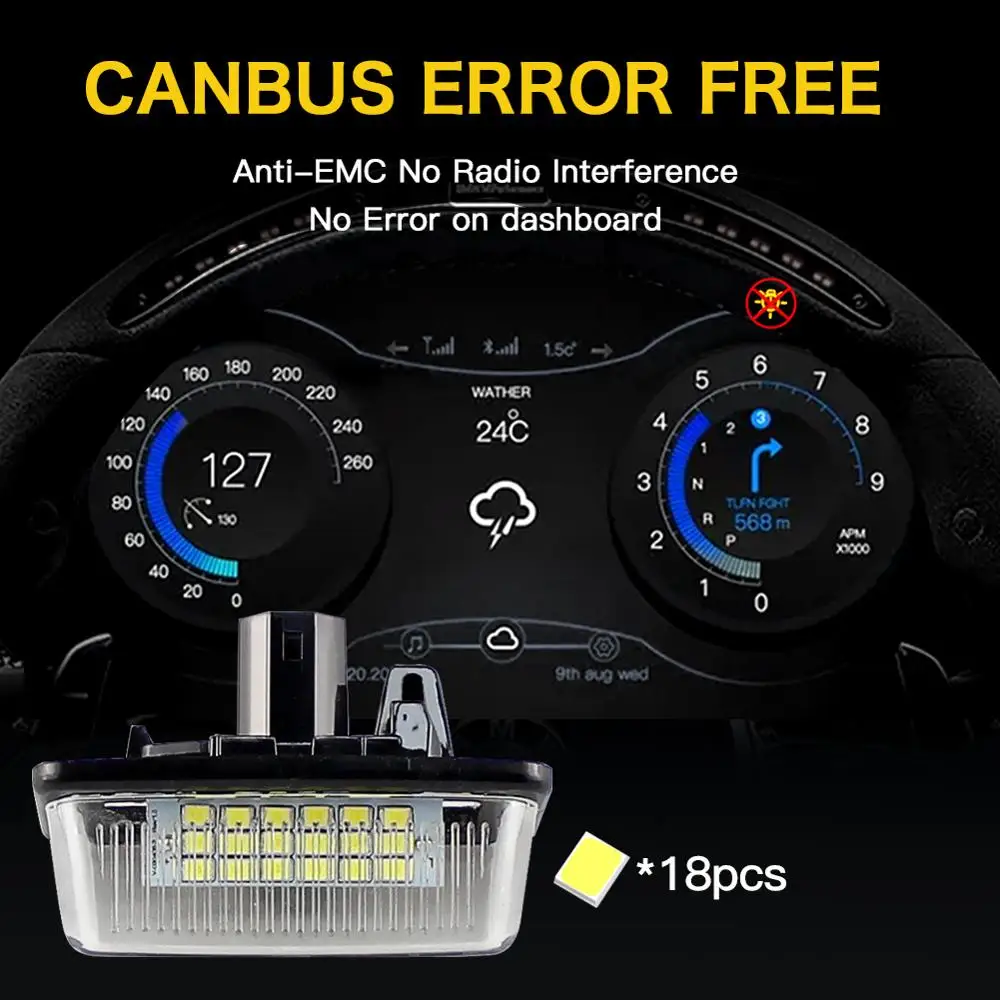 

LED License Plate Lights for Toyota Vios SCP4 NCP4 AXP4 2002-2008 Number Plate lamps bulb Automotive Accessories