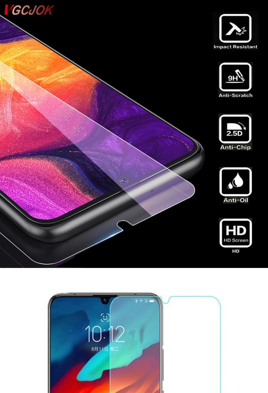 С уровнем твердости 9H закаленное Стекло для samsung Galaxy A10 A20 A20E A30 A40 A40S A50 A60 A70 A80 A90 M10 M20 M30 прозрачной крышкой закаленное Стекло