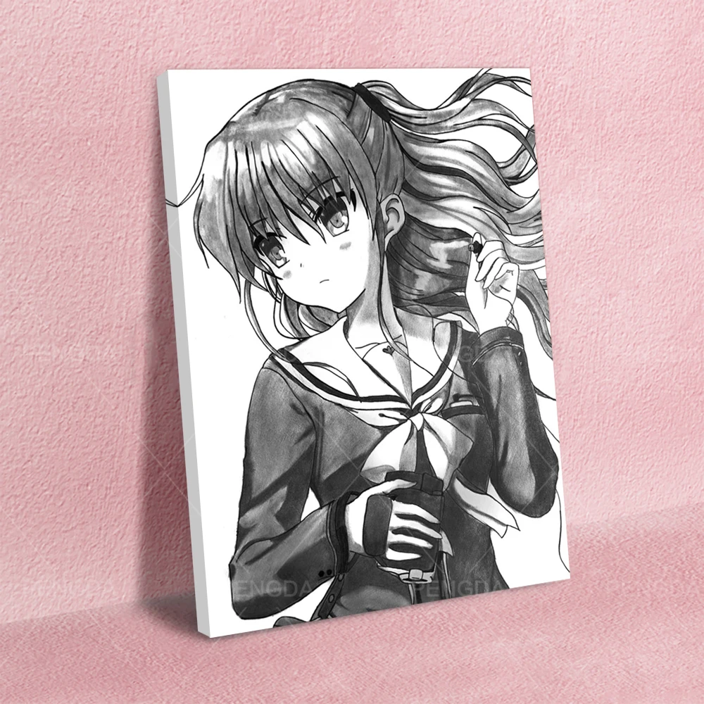 Canvas Painting Print Modular Black Cute Girl Anime Poster Wall Art HD Pictures Beautiful Home Decor Artwork Bedroom Framework | Дом и сад