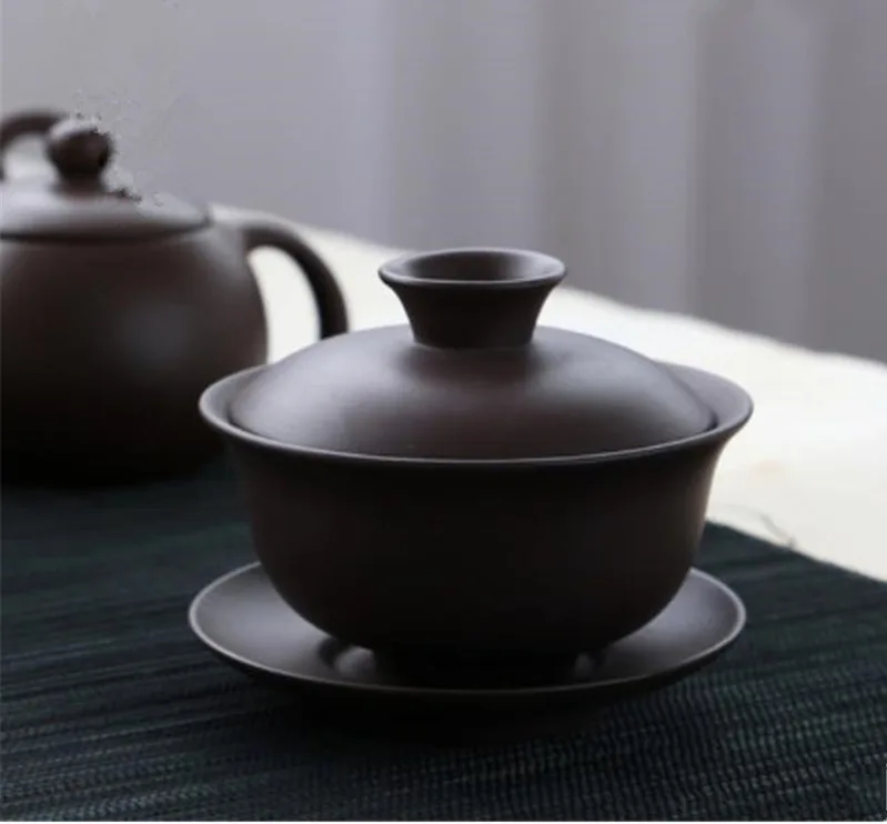 1 шт. фиолетовый глина Gaiwan чайные чашки Китайский Kong Fu чайный набор ручной работы чайная посуда аксессуары
