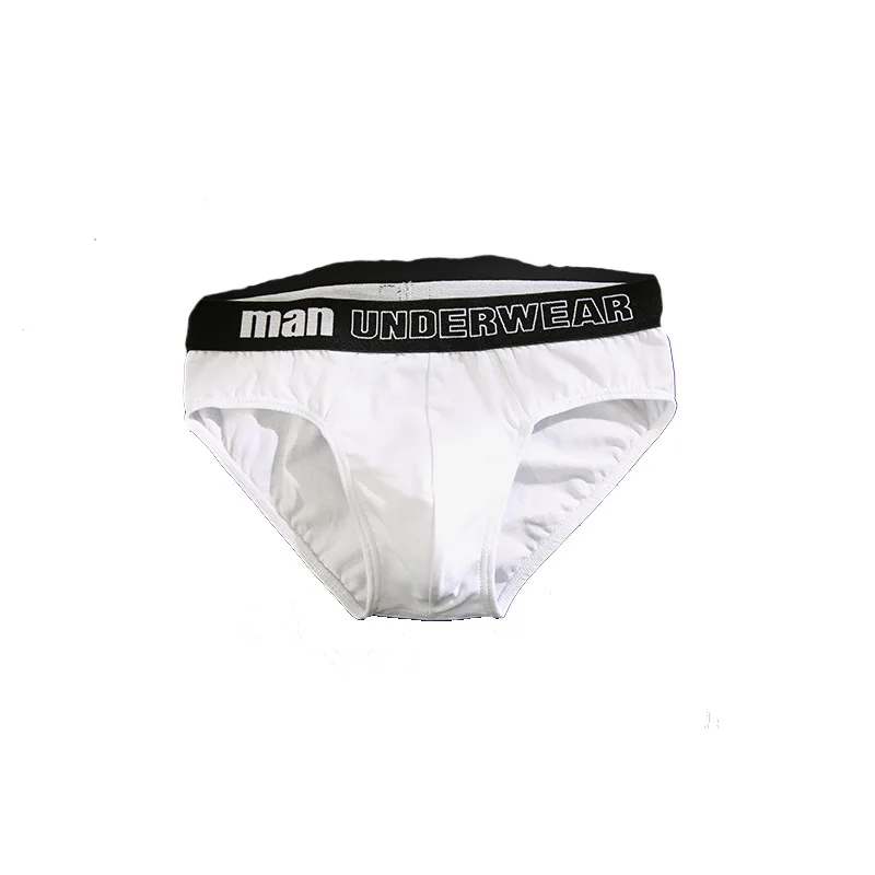 

2021 Men's Triangle Underwear Solid Color Breathable Men's Sports Middle Waist Youth Underpants U Convex Pants Head Pure Cotton