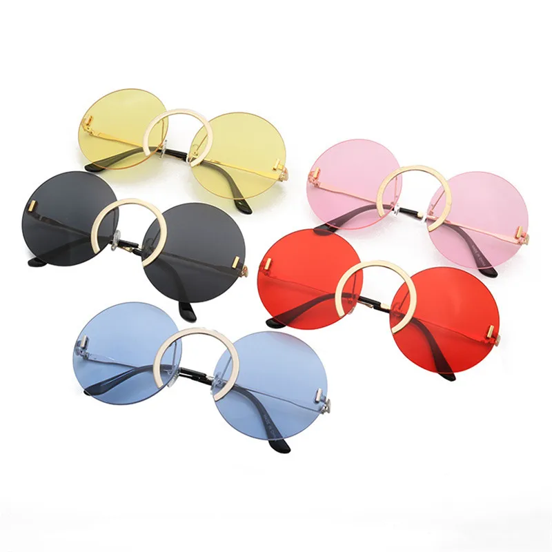 

Seemfly Metal Round Frame Sunglasses New Outdoor Travel Decoration Eyewear Men Women Driving Retro Shades Goggle Eyewear UV400