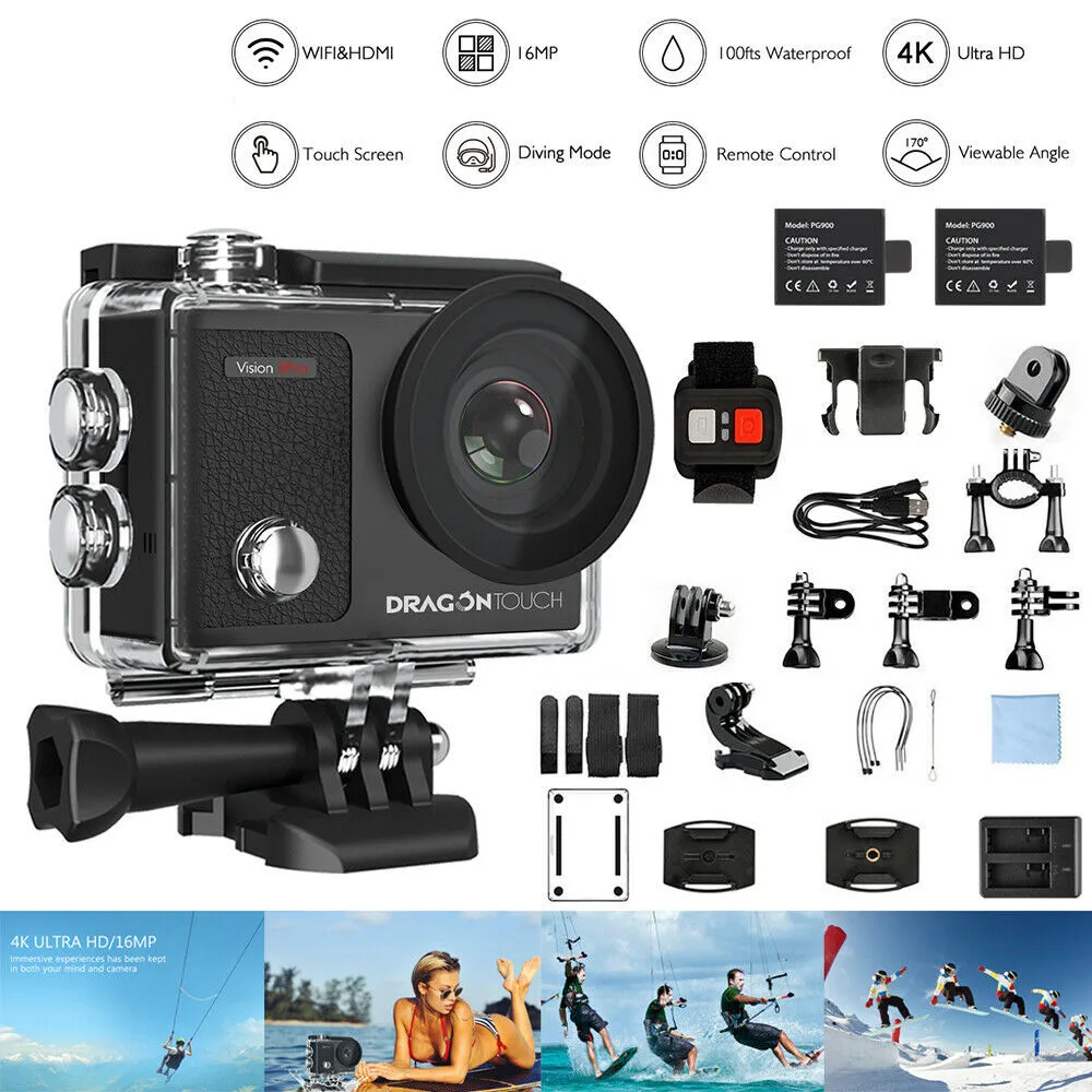 AKASO Vision 3 pro Ultra HD 4K Экшн камера 30 м водонепроницаемый 2 0 'экран 1080p Спортивная deportiva