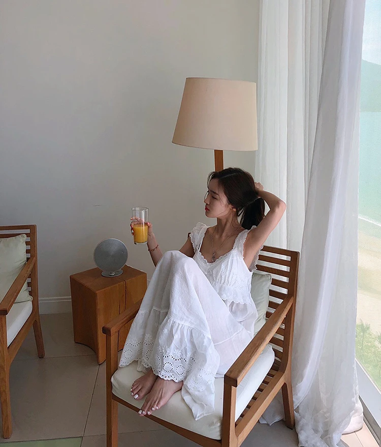 Летние женские принцесса платье белого цвета без рукавов трусы в винтажном стиле