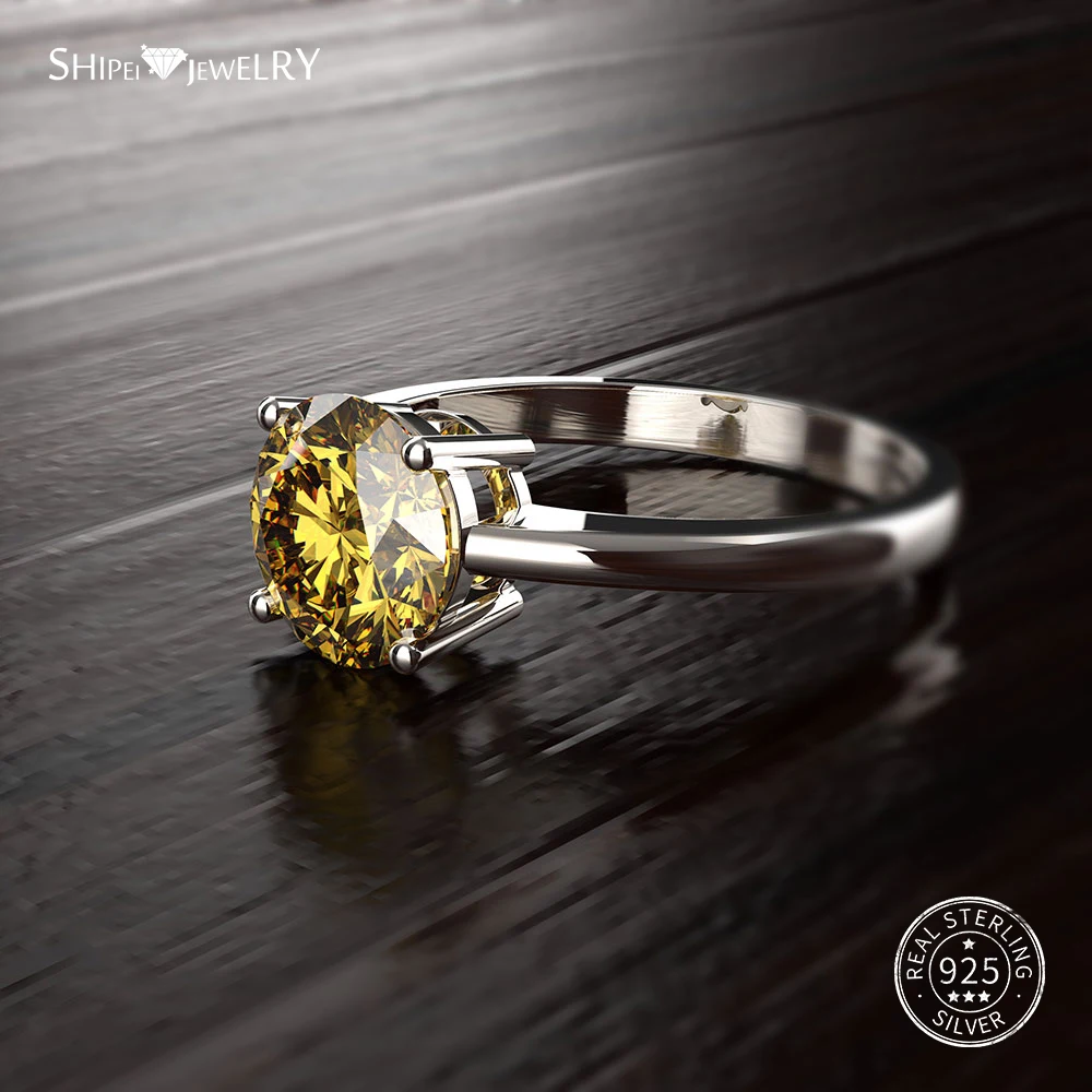 Женское и мужское кольцо с белым сапфиром Shipei ювелирное изделие из 100%