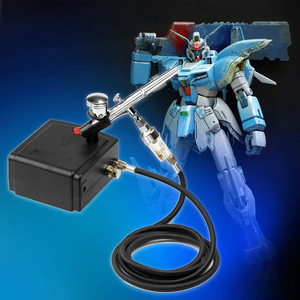 

Dual-Action Airbrush with Compressor 0.3mm Mini Spray Gun Airbrush Kit for Nail Airbrush for Model Cake Car Painting Spray Gun