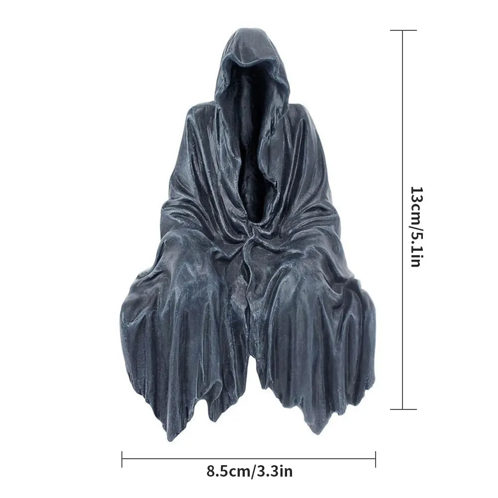 

Gothic Sculpture Decor Outdoor Garden Sitting StatueDelicate Waterproof Resin Reaper Statue Desktop Ornament Halloween Sculpture