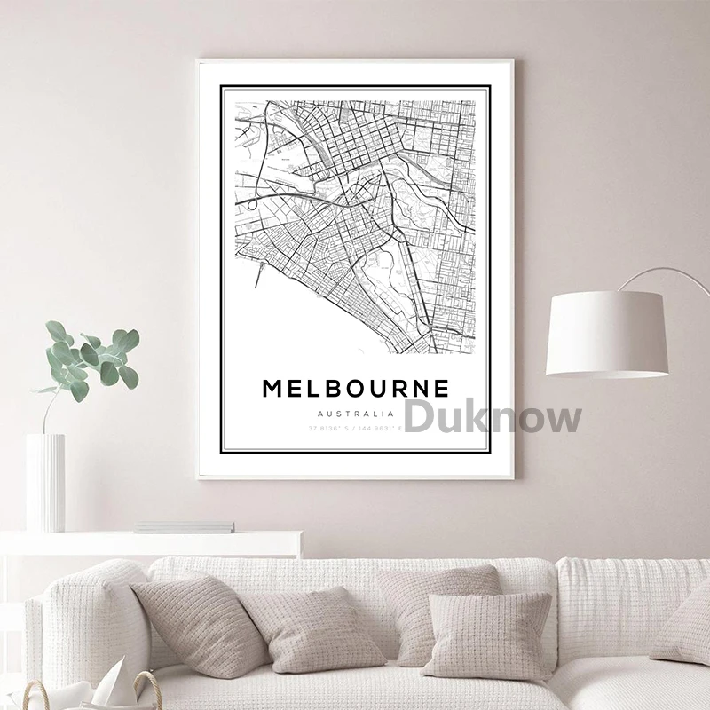 Сиднея Перт Брисбен Мельбурн Австралия уличная дорога плакат-дорожный подарок