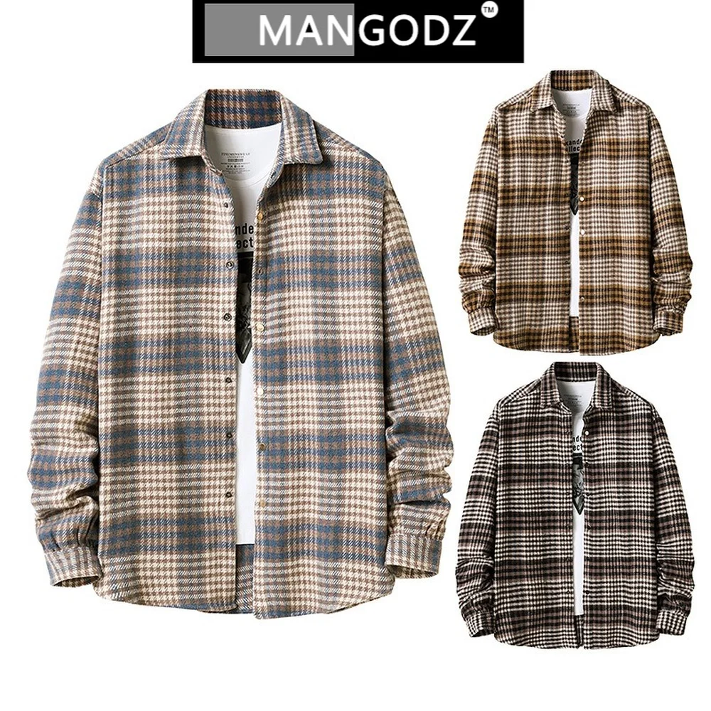 Men's Plaid Long Sleeve Shirts Vintage Loose Cotton Shirt Fashions Streetwear 2021 Casual Male Clothing Tops Camisas Para Hombre