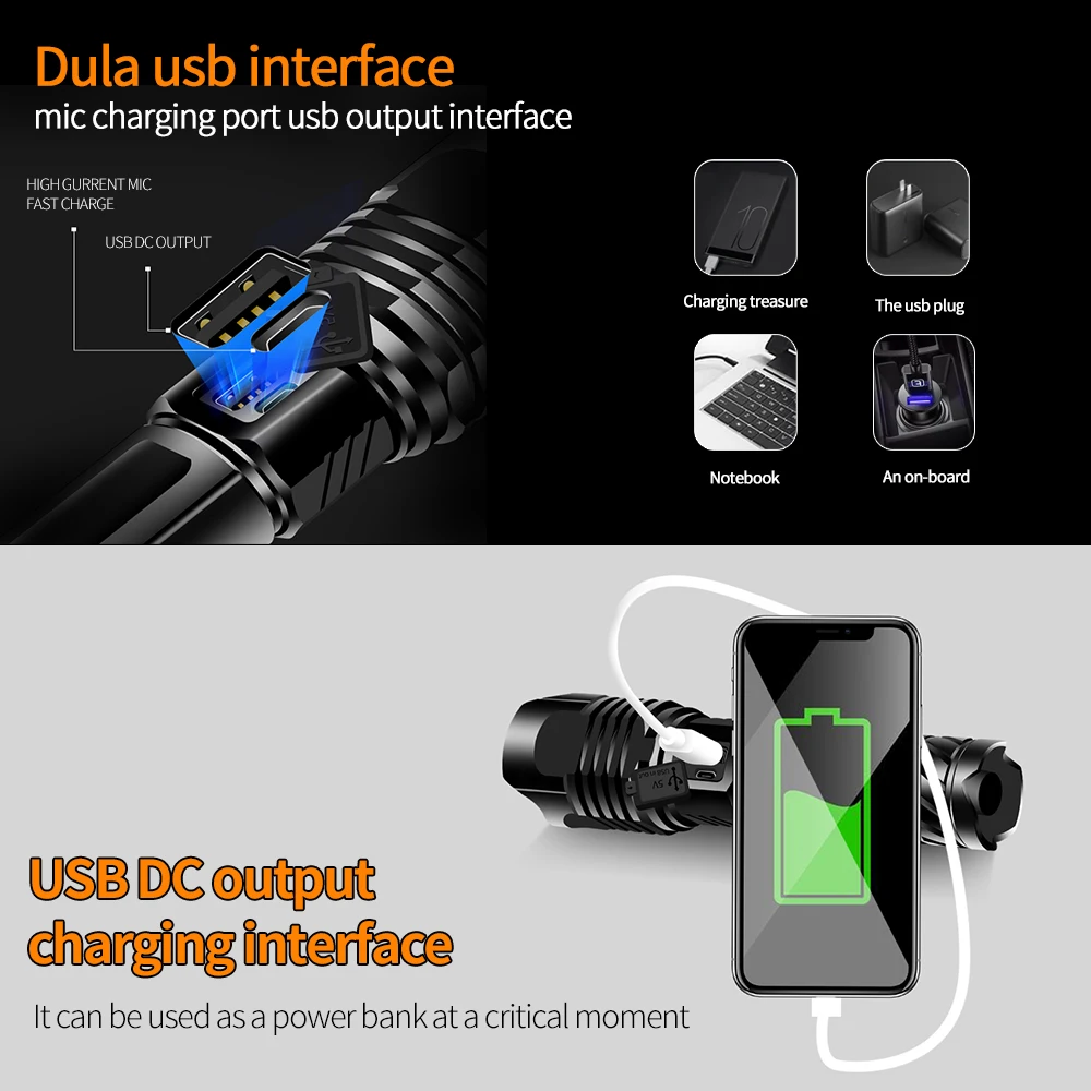 Xhp100 мощный фонарик xhp50 USB Перезаряжаемый 18650 26650 мощные светодиодные фонарики xhp90