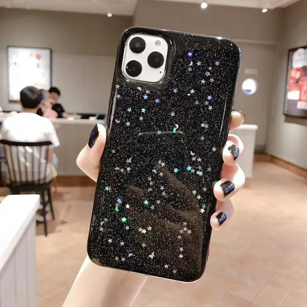 Блестящий чехол из золотой фольги для iPhone 7 8 Plus X XS XR Max роскошный блестящий под