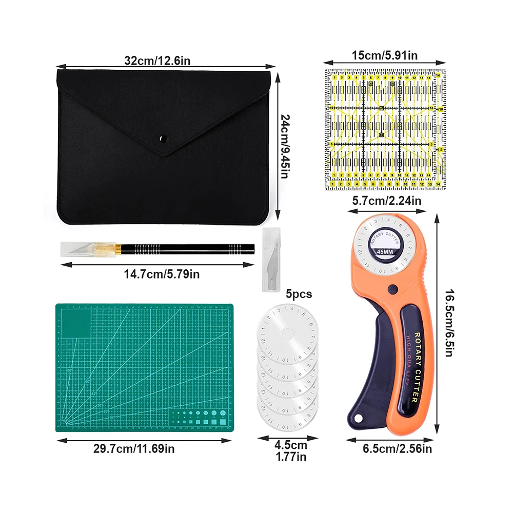 

Sewing Kit Set Clothing Sewing Tools DIY Hand Cutting Knife Set Patchwork Cloth Knife Patchwork Ruler Sewing Quilting