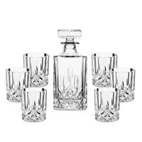 crystal whiskey decanter set 25 oz liquor bottle carafe whisky glasses rock barware for home bar party 7 pieces