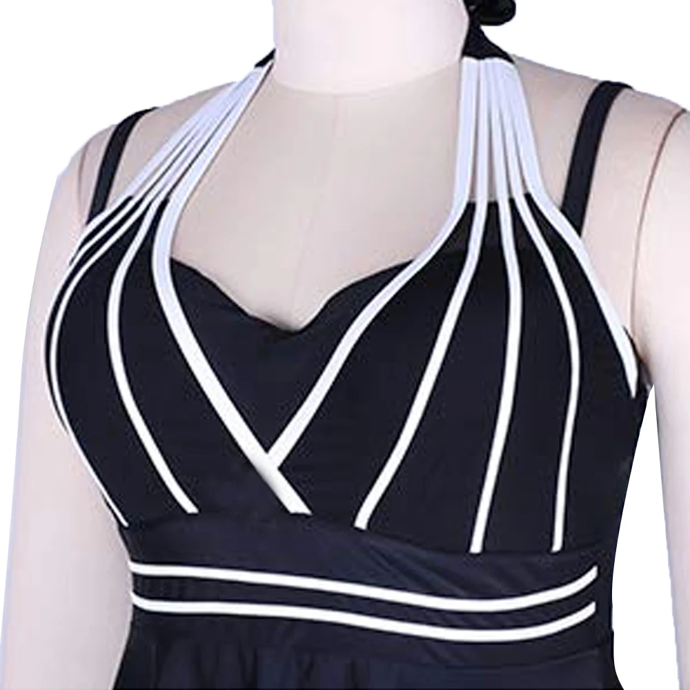 Женский купальный костюм комплект из двух предметов Танкини с лямкой через шею и