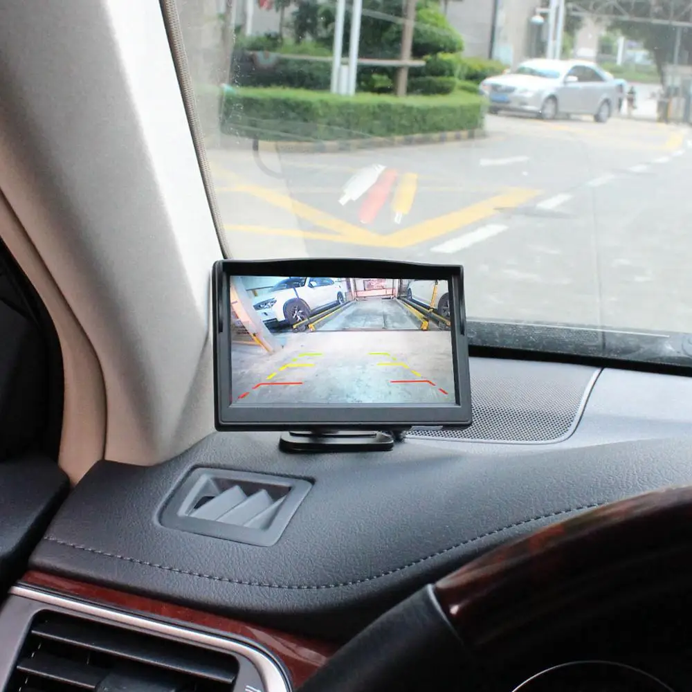 

DIYSECUR 5" Backup Car Monitor Waterproof Reverse Rear View Car Camera free Car Charger for Parking Assistance