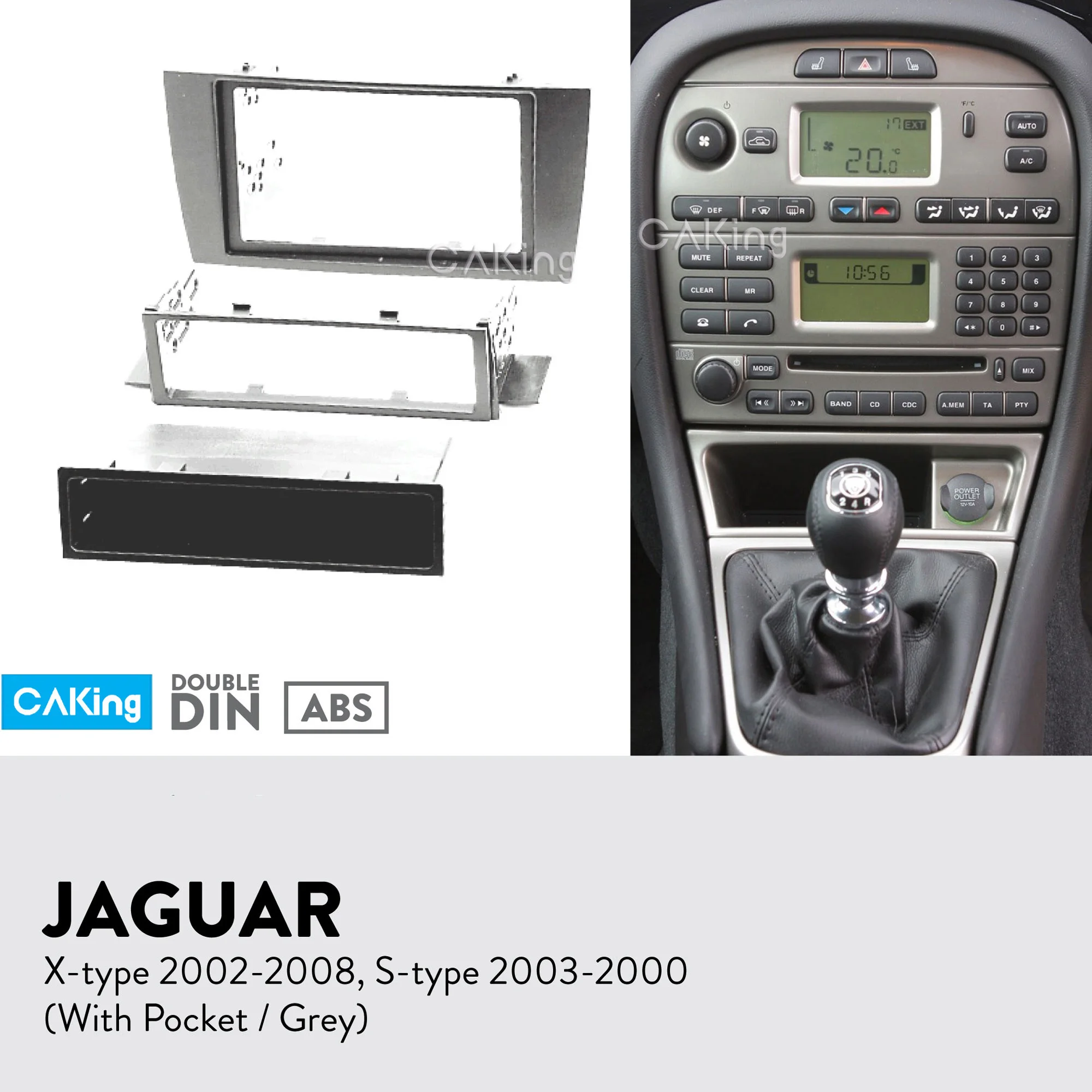 Автомобильная радиопанель Fascia Для JAGUAR X-type 2002-2008 S-type 2003-2008 (серый) комплект панель