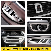 stainless steel accessories air ac handle bowl window lift button cover kit trim for bmw x3 g01 2018 2022 x4 g02 2019 2021