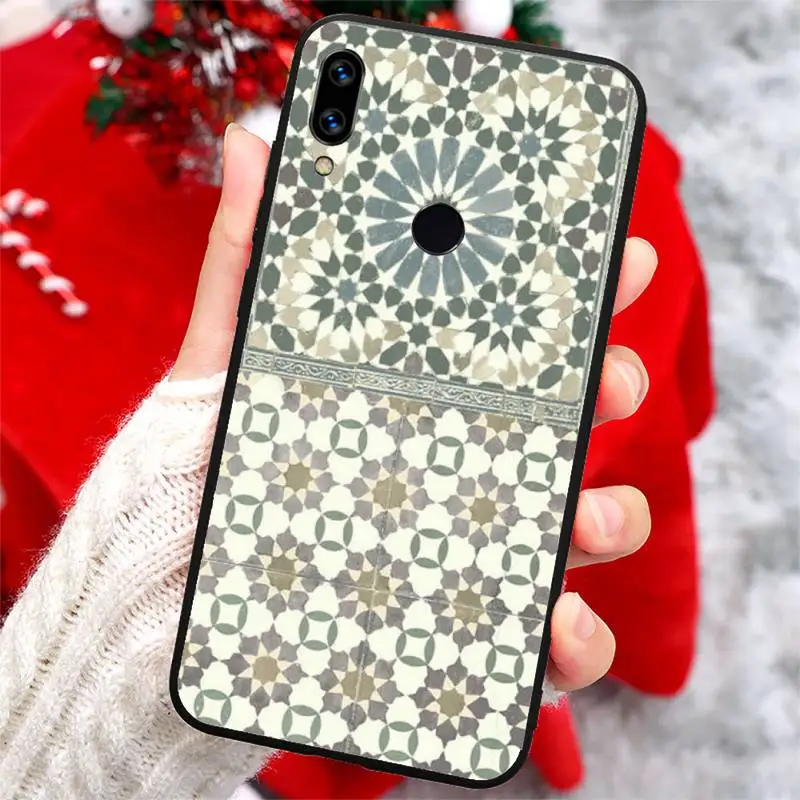 

Art Decorative Moroccan Tile Phone Case For Xiaomi Redmi note 7 8 9 t k30 max3 9 s 10 pro lite