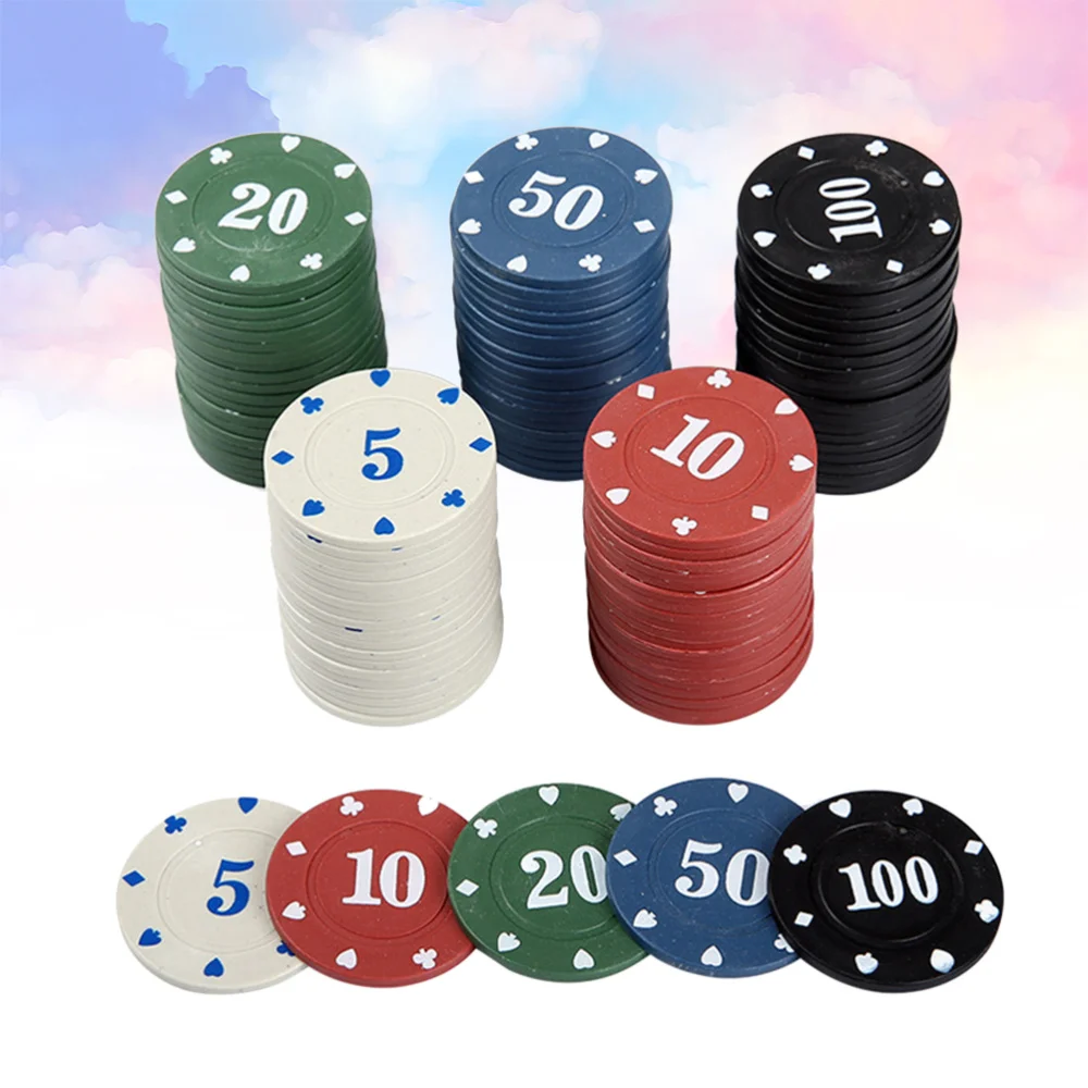100 шт игровые монеты пластиковые валютные игрушки реквизиты чипы наборы вечерние