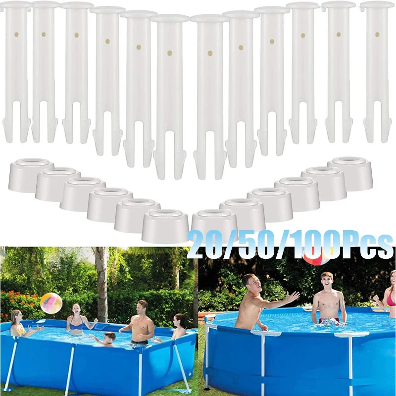 

20/50/100 Pcs Plastic Pool Joint Pins 6cm Cap Set Seals for Swimming Pool Replacement Parts